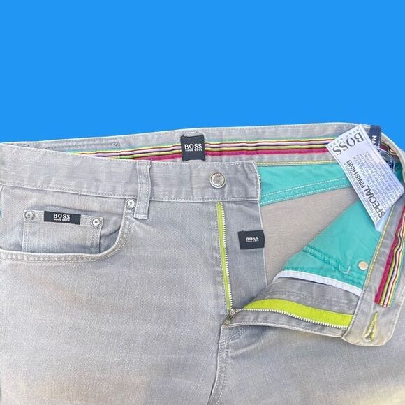 π Hugo Boss Maine Regular Fit Stretch Jeans Gray Size 31 π Sleek & Sharpβ - Picture 4 of 7